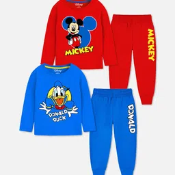 YK Disney Pack Of 2 Boys Mickey Mouse Printed T-shirt With Pyjamas-picture-30
