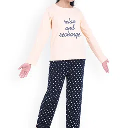 FUNKRAFTS Girls Typography Printed Pure Cotton Night Suit-image-73