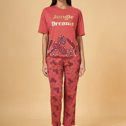 Dreamz by Pantaloons Printed Cotton T-shirt With Pyjamas Night Suit-picture-5