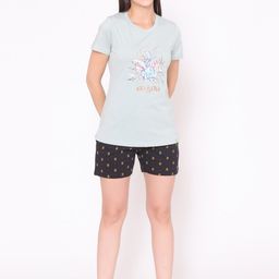 TITTLI Women Grey & Blue Printed Night suit-image-39