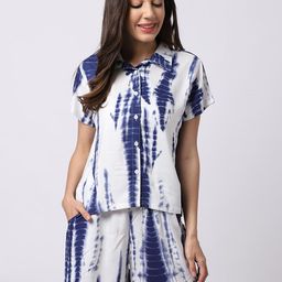 Claura Women Blue & White Printed Night Suit-image-27