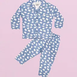 Snugkins Kids Graphic Printed Pure Cotton Shirt With Pyjamas-image-18
