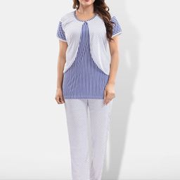 Be You Striped Satin Night Suit-picture-35