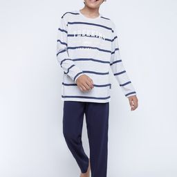 Lil Tomatoes Boys Striped Long Sleeves Night suit-image-76
