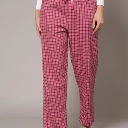 Style Shoes Women Checked Cotton Lounge Pants-image-78