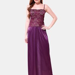 Romaisa Lace Detailed Satin Nightdress-image-104
