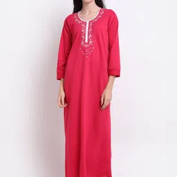 Secret Wish Embroidered Woolen Maxi Nightdress-picture-39