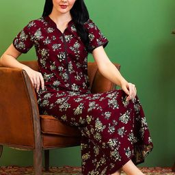 AV2 Printed Pure Cotton Maternity Maxi Nightdress-image-59
