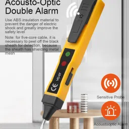 uptodateprouducts Inductive 70-250V AC/ 250V DC with Sound Light Alarm NO Battery Digital Voltage Tester image 4