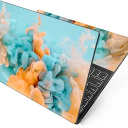 FineArts HD Printed Full Panel Laptop Skin Sticker Vinyl Fits Size Upto 15.6 inches No Residue, Bubble Free - sky blue orange smoked Self Adhesive Vinyl Laptop Decal 15.6-image-96