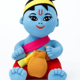 Shree Krishna Ji with Matki Soft Toy Handcrafted doll from Vrindavan - 35 cm-image-42