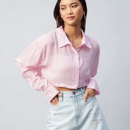 Women Regular Fit Striped Spread Collar Casual Shirt-image-65