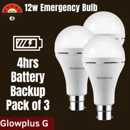 Pack of 3 – 12W Rechargeable Inverter Bulbs | Bright Backup Lighting Solution 3 hrs Bulb Emergency Light-16