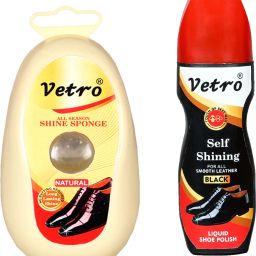 vetro liquid black shoe polish & natural sponge Patent Leather, Synthetic Leather, Leather Shoe Liquid Polish-image-89