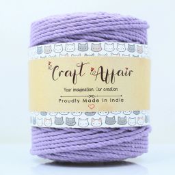 | 3ply Twisted Cotton Macrame Cord (10 M, 3mm) | Craft, DIY - Lavender Lavender-image-78