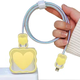CASENED Case Cover for Apple 20W iPhone USB-C Power Adapter Charger | Heart Shape with Cable Protector-64