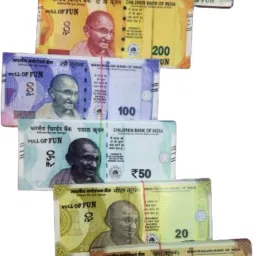 Money for Kids Notes Pack (50 Each) in Rs.10,50,100,200,500 & 2,000 Nakli Notes Coin Bank-image-11
