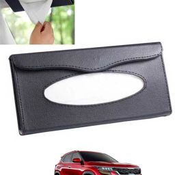 Black Leatherite Rectangle Shape Fancy Design Tissue Dispencer For Car-160 Vehicle Tissue Dispenser-19