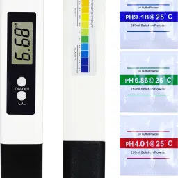 Digital pH meter & buffer powder with carry case High Accuracy ±1% 0-14pH Range Digital pH Meter-image-52