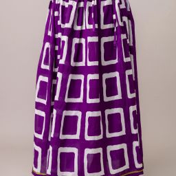 Women Printed Gathered Purple Skirt-image-31