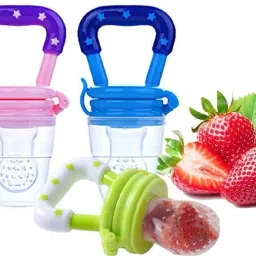 Silicone Food Nibbler for Fruit and Veggie with Easy Grip Handle Teether and Feeder-15