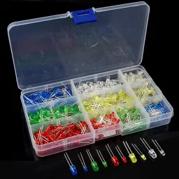 500pcs (5 Colors x 100pcs) 5mm LED Light Emitting Diode Round Assorted Color Light Electronic Hobby Kit-picture-20