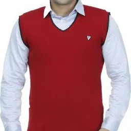 Men Solid V Neck Maroon Sweater-image-29
