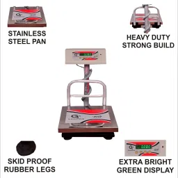 GRAMTECHNOLOGY GT Weighing Scale 150kg x 10g Weight Machine Double Display for Shop(14x14) Weighing Scale image 5