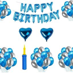 Blue & Silver Birthday Decoration Kit - Best For Boys,Girls & Kids-image-47