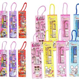 neel 24 pcs Mix Design Stationery Return Gift Set for-2 Pencil/Eraser/Sharpener/Ruler-picture-14