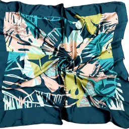 Floral Print Polyester Women Blue Fancy Scarf, Faux Turtleneck Neck Cover, Scarf, Stole-image-40