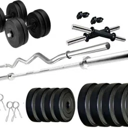 25 kg 25KG Home Gym Fitness Weight Plates Combo with 3Feet Curl and 4Feet Straight Rods Home Gym Combo-picture-39