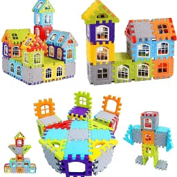 Non-Toxic Home House Building Blocks Toy Game Set for 3-8 Years Old Kids Boys & Girls,Multicolor,72 Piece-3