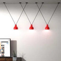 shoppeefry Demeanor Red Matt Metal V-Cluster Hanging Light-picture-18