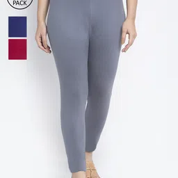 Jinfo Women Pack of 3 Solid Ankle Length Leggings-picture-1