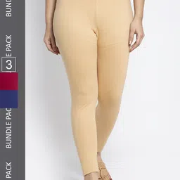 GRACIT Pack Of 3 Ankle-Length Leggings-image-59