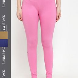 GRACIT Pack Of 3 Ankle-Length Leggings-image-73