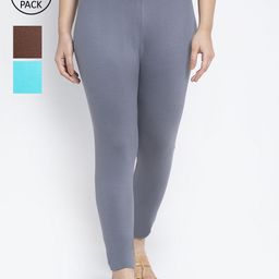 GRACIT Women Cotton Ankle Length Leggings Pack Of 3-image-84