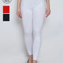 GRACIT Women Pack of 3 Super Combed Belt Legging-image-2
