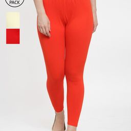 GRACIT Women Pack Of 3 Solid Ankle-Length Leggings-image-62