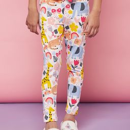 SPUNKIES Girls White Printed Ankle Length Organic Cotton Legging-image-20