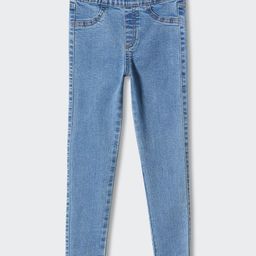 Mango Kids Solid Sustainable Elastic High-Rise Jeggings-6