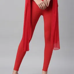 TWIN BIRDS Mid-Rise Ankle Length Leggings With Dupatta-image-114