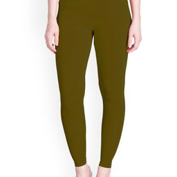 LYRA Women Olive Green Solid Ankle Length Leggings-picture-43