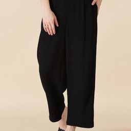 Gipsy Women Black Cotton Straight Fit High-Rise Trousers-image-3