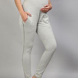SillyBoom Women Grey Solid Maternity Yoga Leggings-image-95