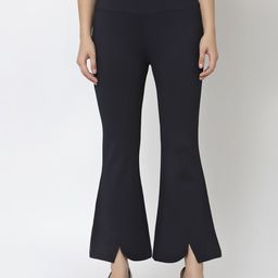 Gipsy Women Black Solid Bell Bottom Jeggiings-50