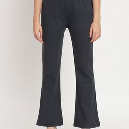 AngelFab Women High-Rise Cotton Bootcut Trousers-picture-20