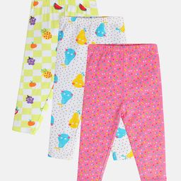MINI KLUB Girls Pack Of 3 Printed Ankle Length Leggings-image-82