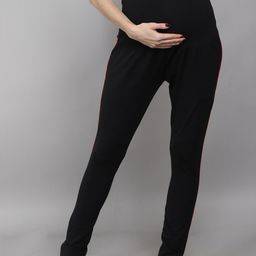 SillyBoom Women Black Solid Churidar Length Maternity Leggings-image-71